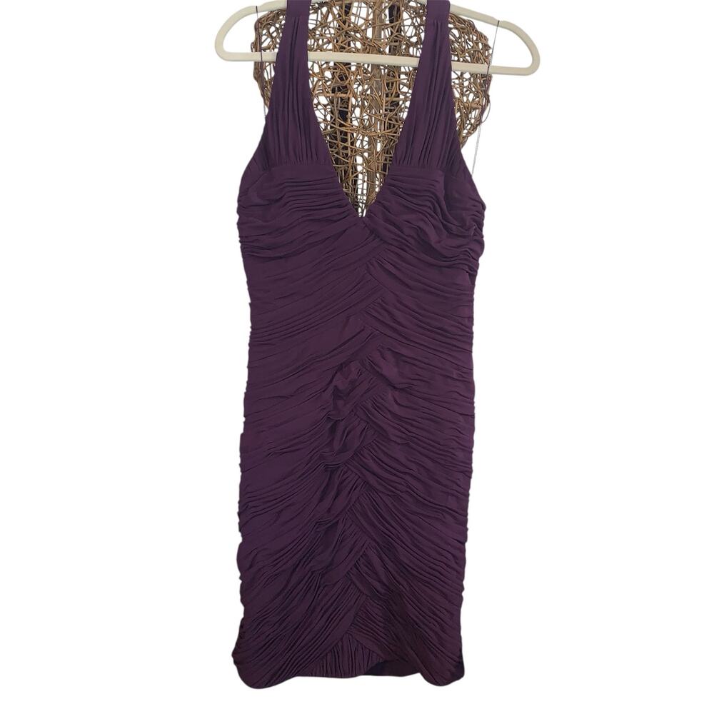 Adrianna Papell Ruched Jersey Halter Dress – Size 14 – Purple – NWT